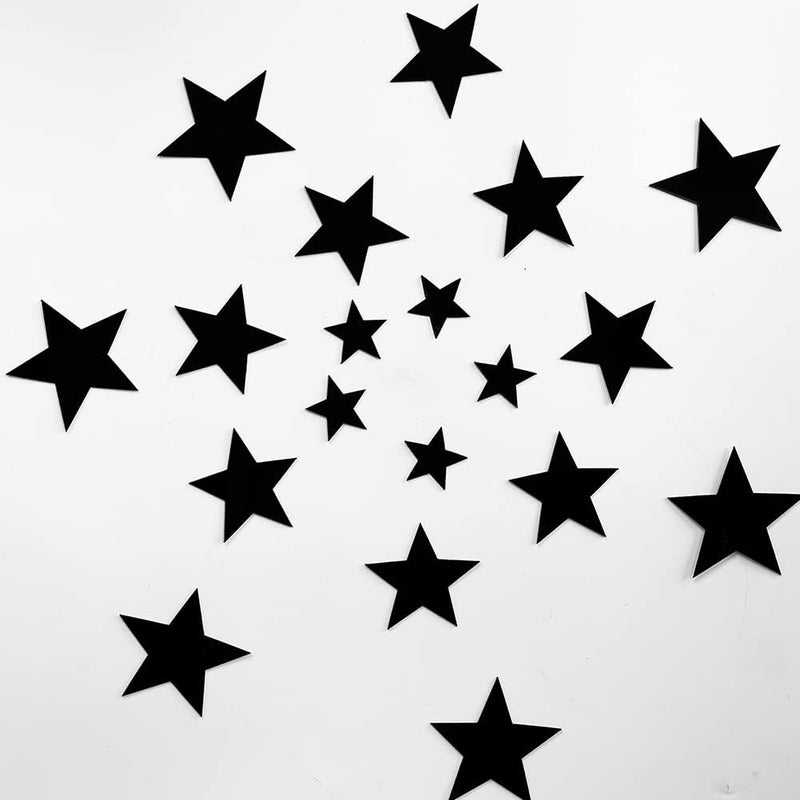 TVPHLLY 40Pcs Black Stars Acrylic Mirror Wall Stickers with Adhesive Art Decal Satin Paper Baby Kids Bedroom Home DIY Decor Removable Stickers (Black Stars) - Image 3